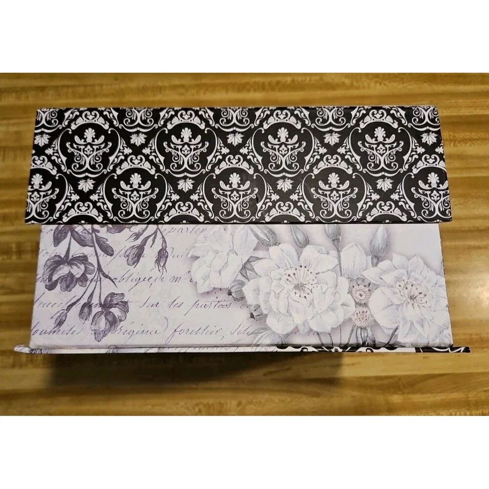 Elegant Storage Box Grey & Black Paris Art Nouveau Live Laugh Love 9